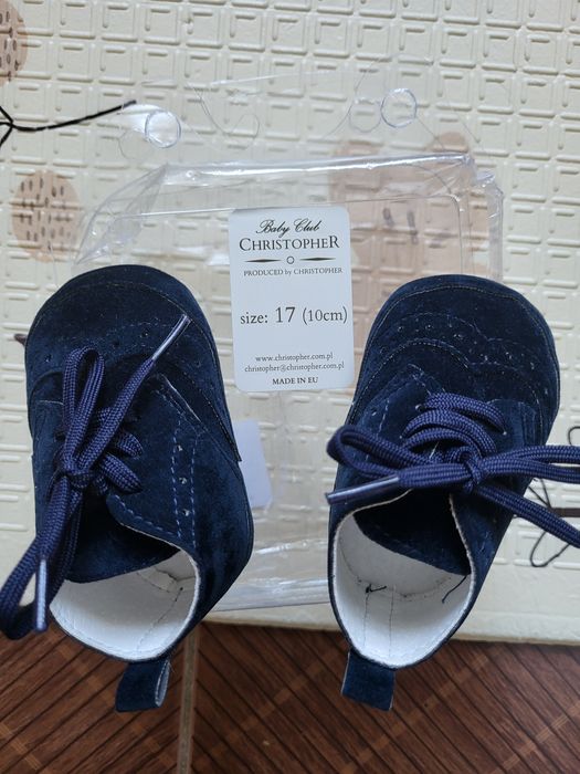 Buty na chrzest granatowe, rozmiar 10