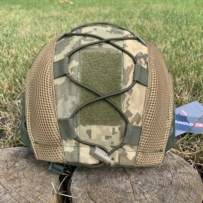 Тактична каска Fast NTS NIJ койот,піксель з навушниками та кріпленнями