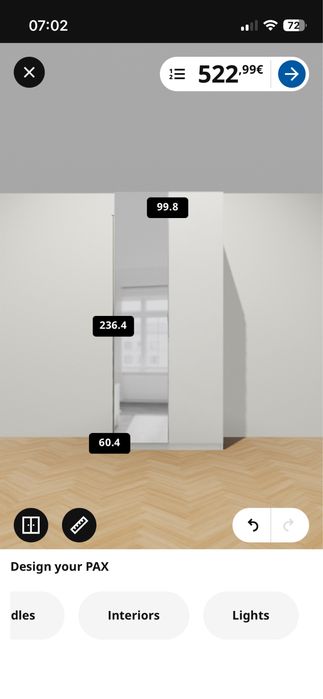 Roupeiro PAX IKEA 236x100x58