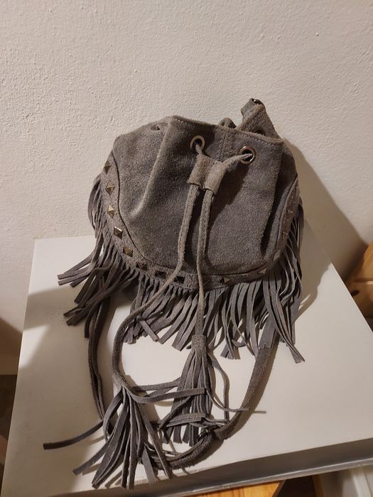 Torba zamszowa, szara