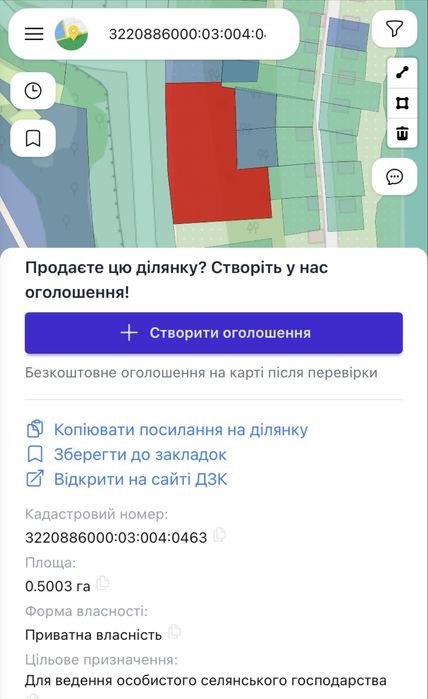 Ділянка у лісі, Проців