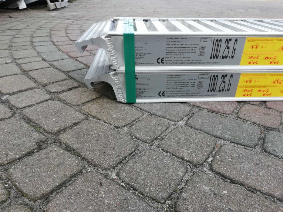Najazdy Aluminiowe 2,5m 4,5t idealne do lawety Włoskie/Cert. CE