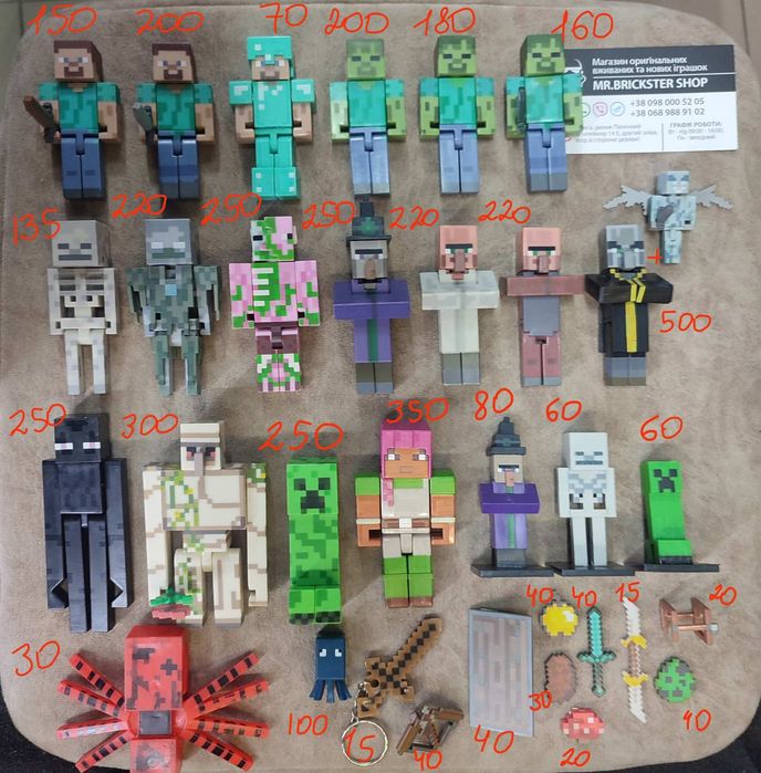 Фигурки Minecraft Майнкрафт животные фігурки крипер лего Стив Алекс