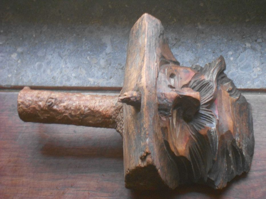 Escultura madeira talhada pendurar decoracao rustica