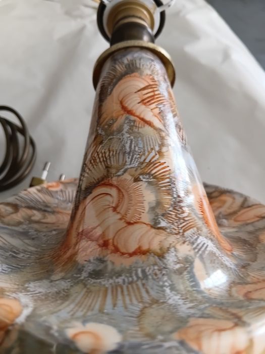 2 candeeiros de mesa vintage ceramica pintada á mão  anos 1960/19700