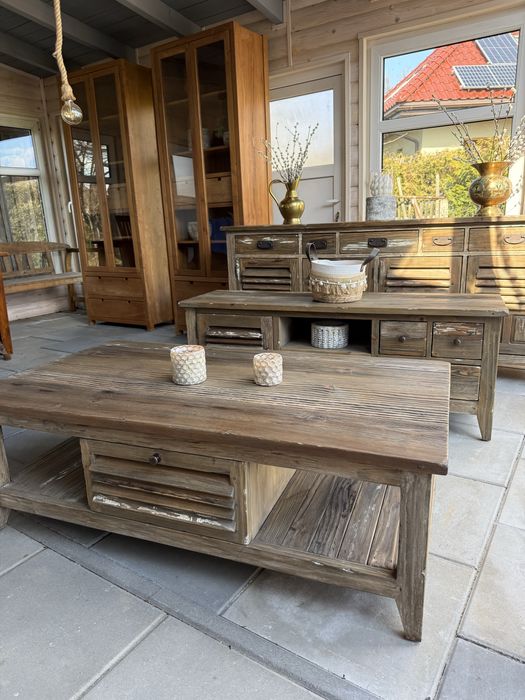 Stolik z drewna z odzysku recklingu drewniany shuttersy DUŻY 140 taras