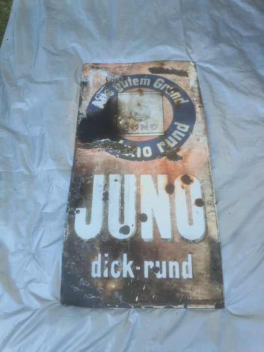 JUNO Emaliowana tablica reklama papierosów duza
