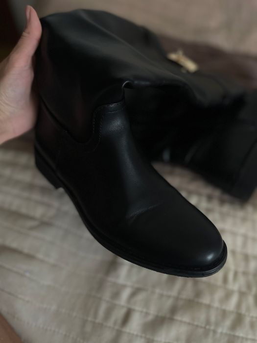 czarne kozaki do kolan wf 37,5 24cm