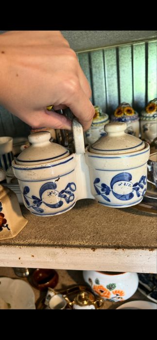 Organizer kuchenny boleslawiec podwojny sol pieprz prl z pokrywka