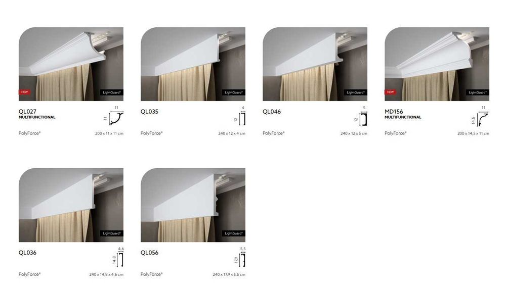 Listwa karniszowa maskownica Mardom MD137 9.6 cm długość 200cm