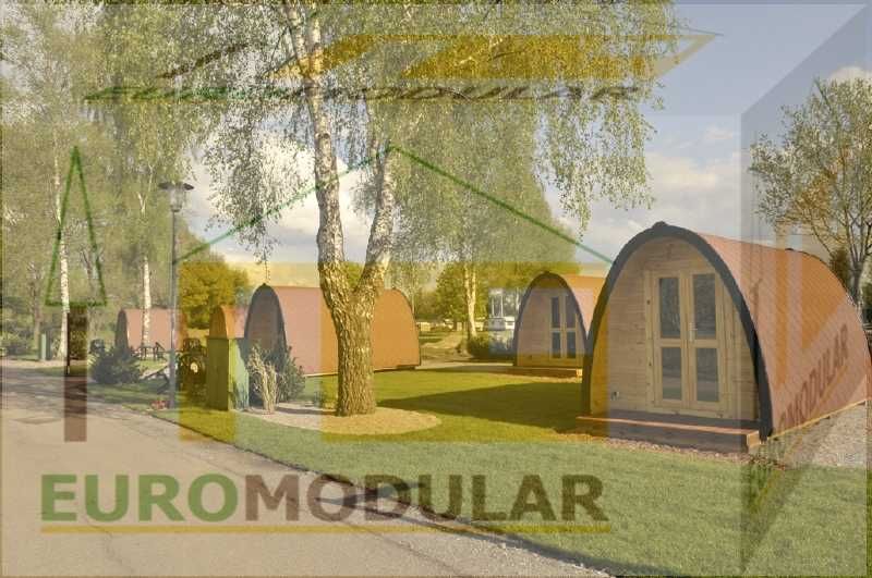 casa de madeira pré-fabricada, parque campismo, pod, glamping,