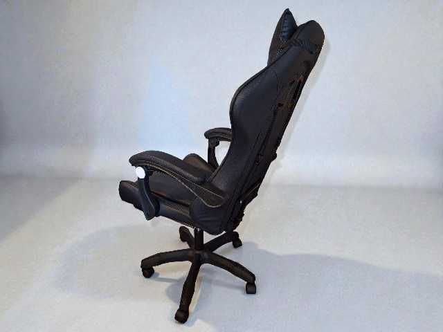 Fotel Gamingowy Obrotowy Podnóżek Krzesło Biurowe