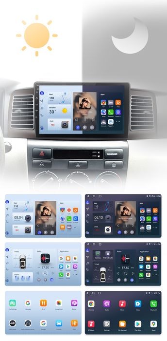 Rádio Android 9" Toyota Corolla E120 E130 Carplay GPS wifi 32GB NOVO