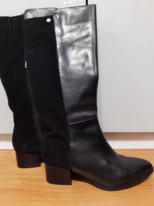 Kozaki skórzane JOOP, czarne. Rozmiar 37,5