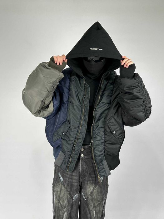 Project GR бомбер черный куртка різнокольорова зіпка курточка S M L