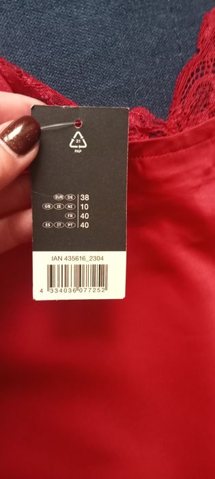 Koszulka nocna czerwona, nowa z metką, r. 38