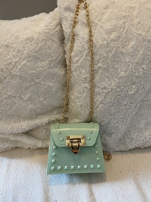 Mini torebka miętowa z łancuchem
