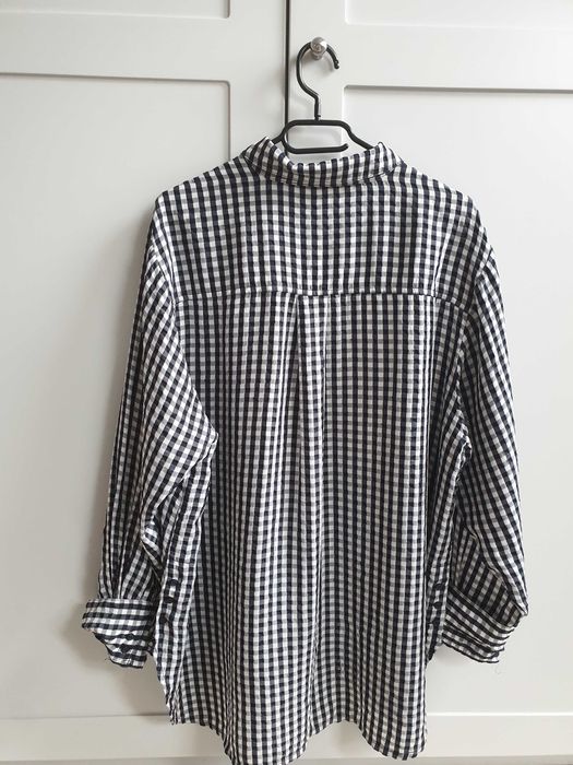 Koszula w czarno-białą kratkę oversize Part Two 44 46
