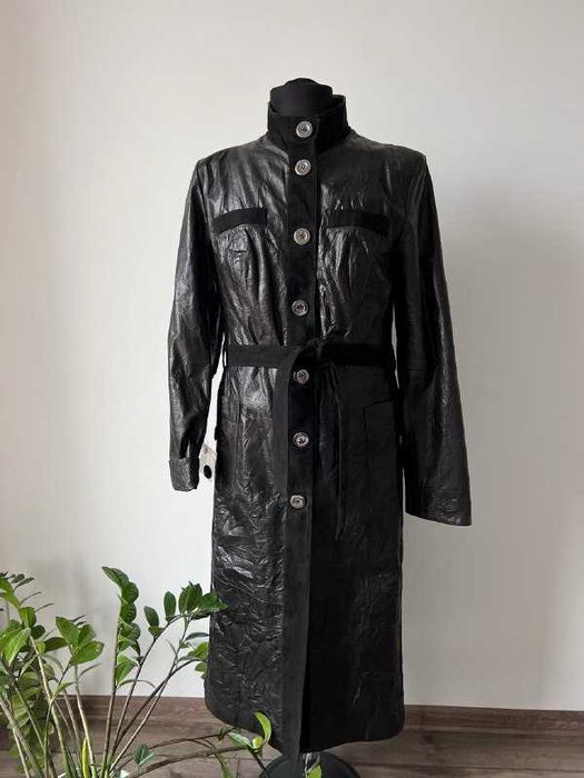 Кожаный плащ Шкіряний тренч XL