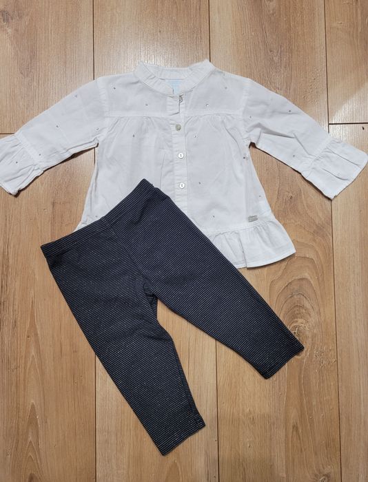 Zestaw bluzka i legginsy dziewczynka roz 12 mc 74 cm