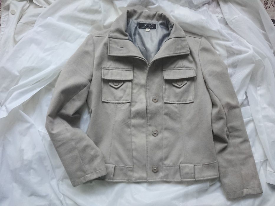 Куртка женская серая из натуральной замши. Размер L (48-50)