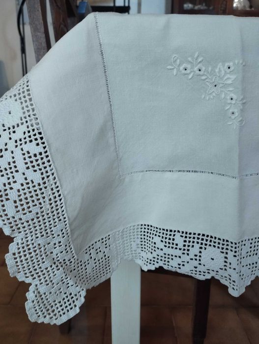 Toalha quadrada croche feita à mão