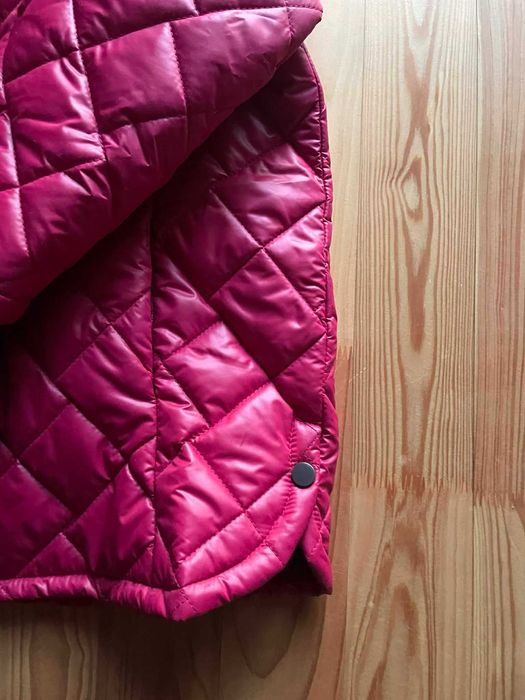 Modna, trendy luźna kurtka wiosenna, jednolity kolor bordo styl casual