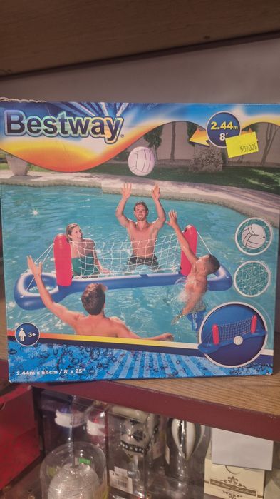 Zabawka dmuchana pompowana siatkówka wodna bestway 244 x 64 cm piłka 2