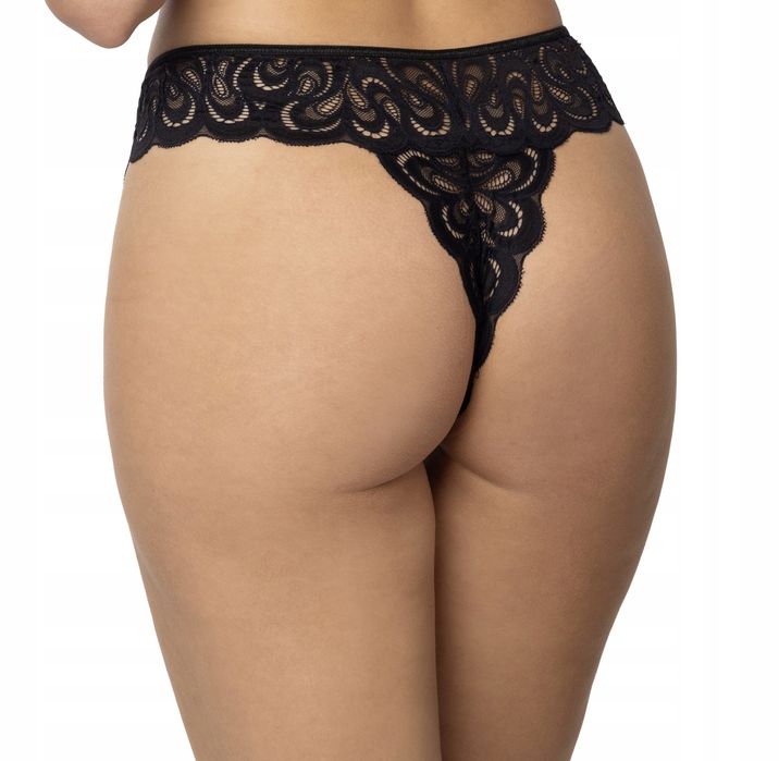 Róża Termena Stringi Damskie Czarne R. M