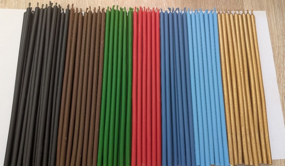 Свечи цветные с пчелиного воска