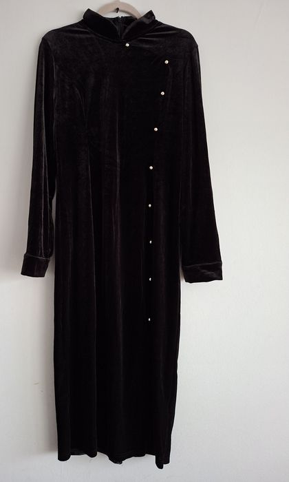 Sukienka welurowa czarna Halloween/Andrzejki/Sylwester