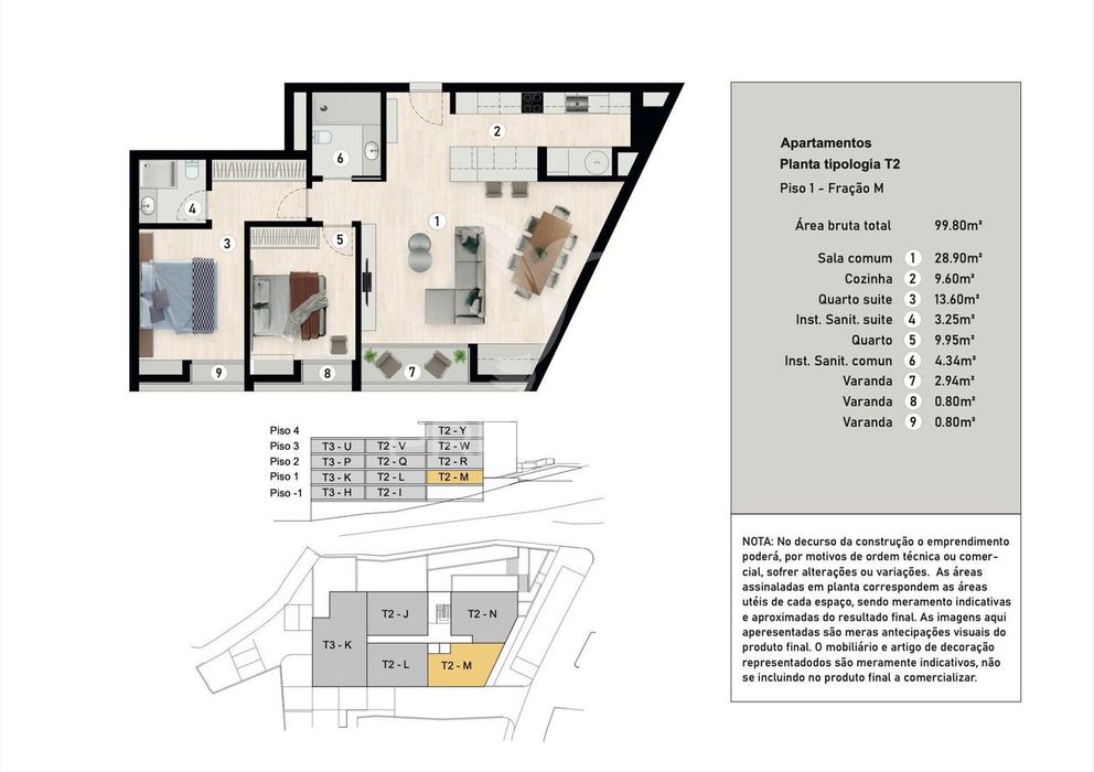 Apartamento T2 - no Centro Caniço