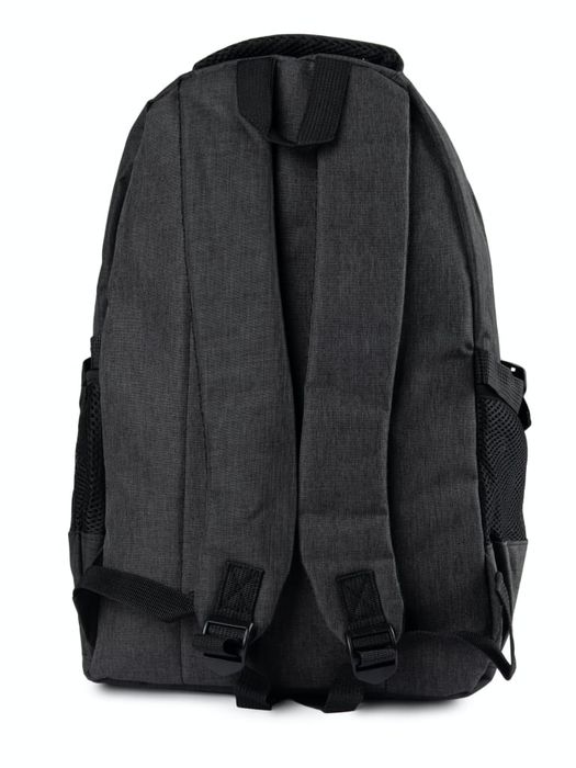 Sportowy duży plecak męski szkolny z miejscem na laptopa grafitowy