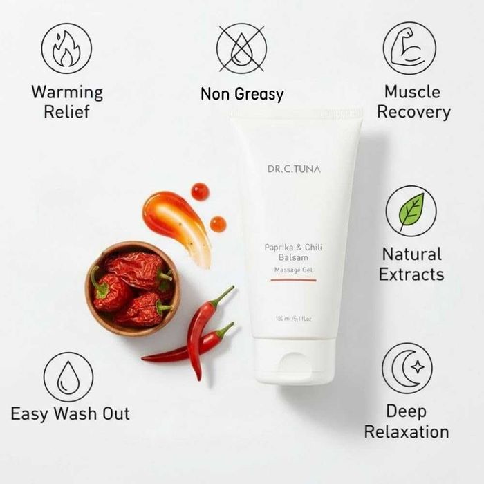 Gel de massagem calmante com páprica e pimenta de Farmasi