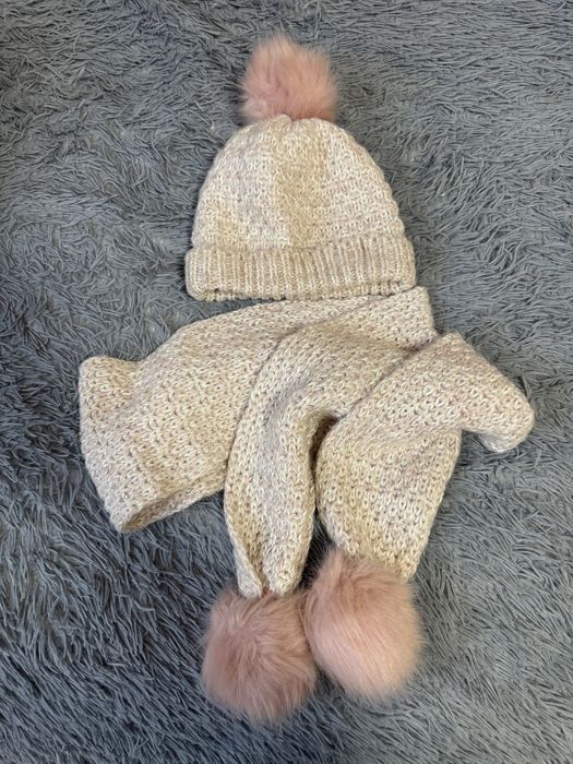 Шапка зимова/дитяча шапка та шарф/ шапка для дівчинки зима