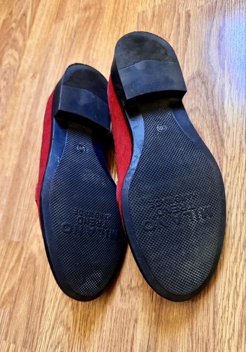 Лофери лодочки балетки туфлі 38 червоні