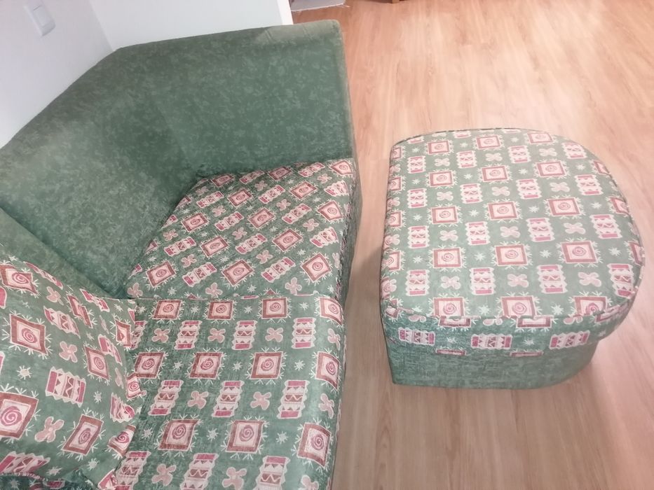 Sofá de canto com Chaise longue movível, com cama - almofadas incluída