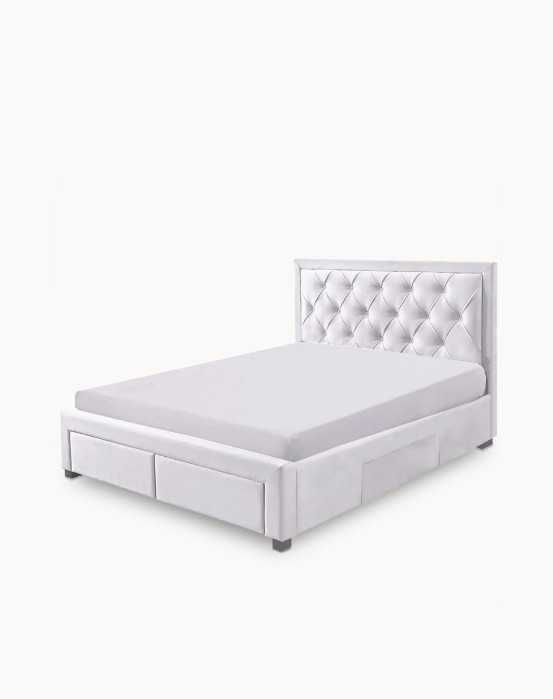 Cama de casal branca com 4 gavetas 160 x 200 cm com 1 mês