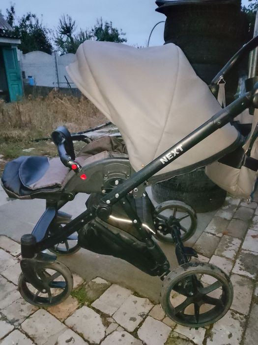 Коляска 2в1 . Повний комплект. Bair Next. Екошкіра,сірий колір