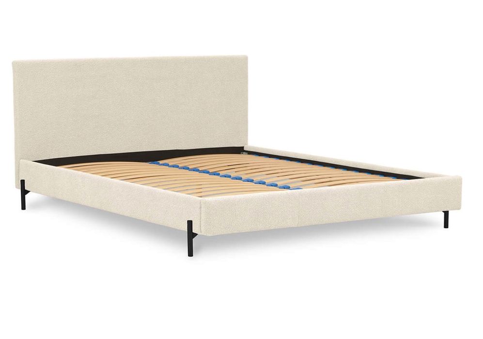 Łóżko Tapicerowane BOHO – 200x200 cm w Beżowej Tkaninie Baloo 2074