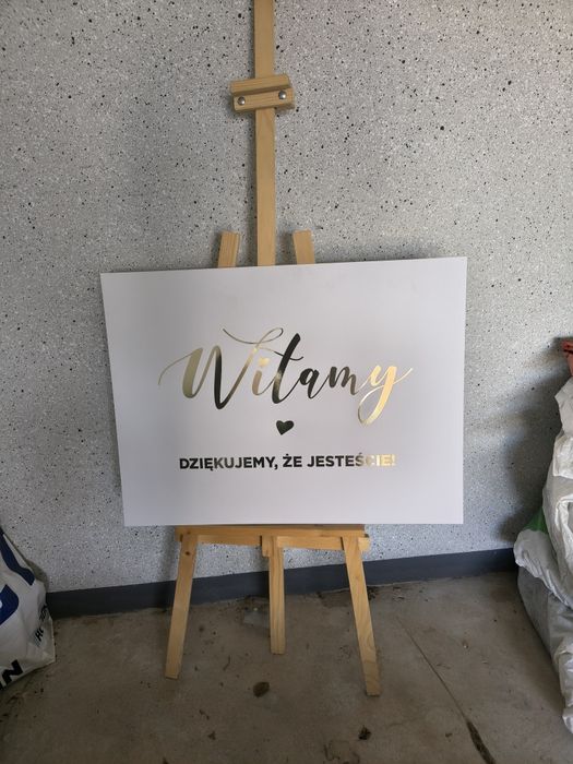 Tablica powitalna na wesele ze sztalugą