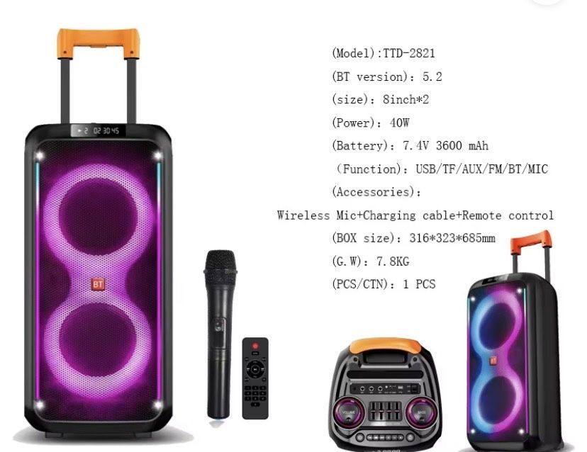 колонка портативная fm радіо колонка блютуз з мікрофоном
