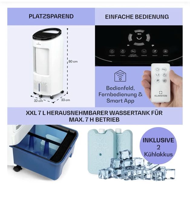 Мобільний кондиціонер KLARSTEIN IceWind Plus Smart 4в1