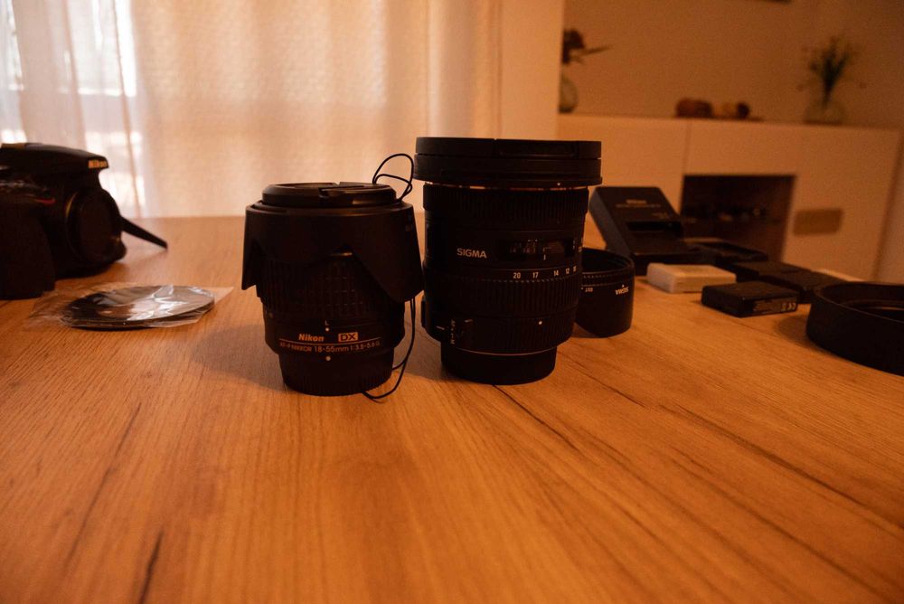 Kit Nikon D3400 + Lente Sigma 10-20mm f/3.5 + 18-55mm + Extras (4 Baterias)