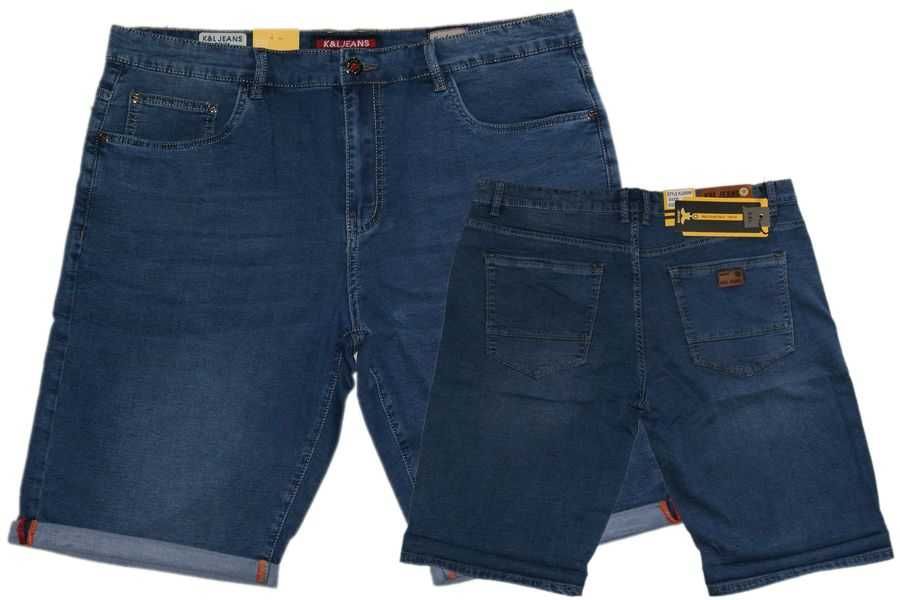 MĘSKIE KRÓTKIE SPODENKI ze streczem 8XL W45 pas 126-130 cm jeansowe