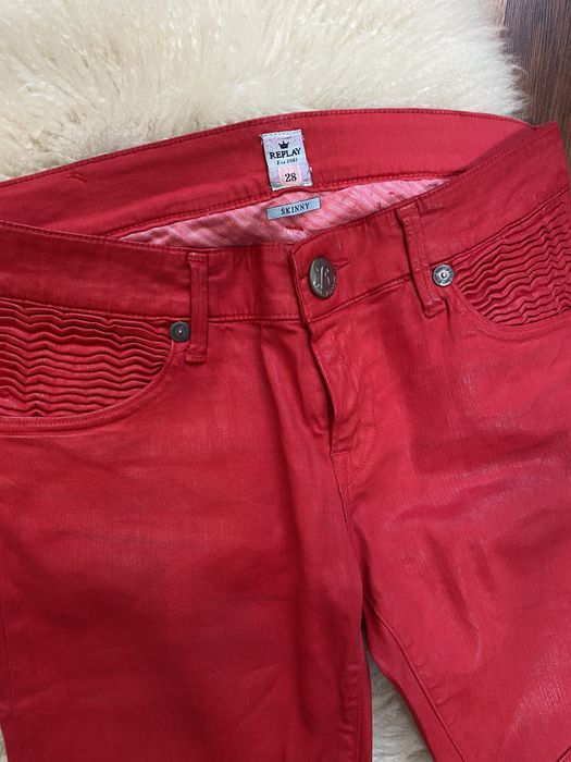 Джинсы replay красные
