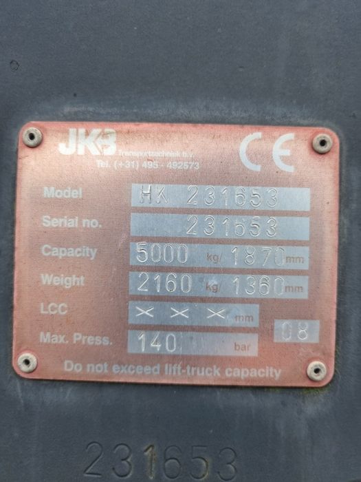 Chwytak do wózka widłowego 12T JKB B.V.