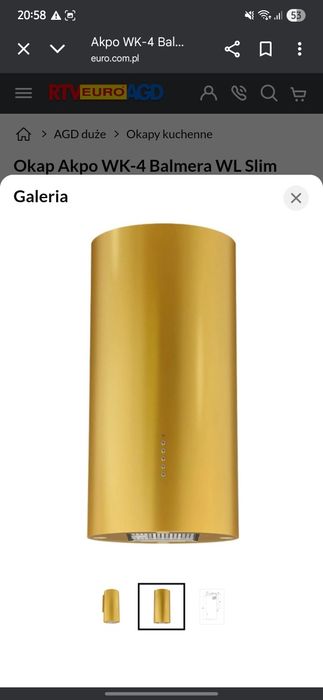 Okap Akpo WK-4 Balmera WL Slim Złoty z ubezpieczeniem  na 5 lat
nr kat
