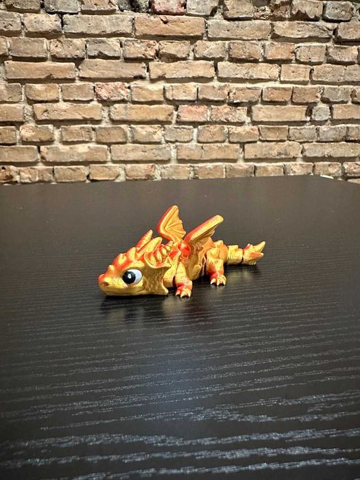 Uroczy smok 3D | Figurka fantasy | Rękodzieło