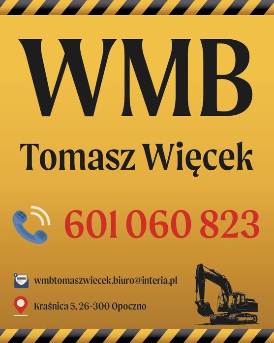 Usługi koparką kołową•roboty ziemne